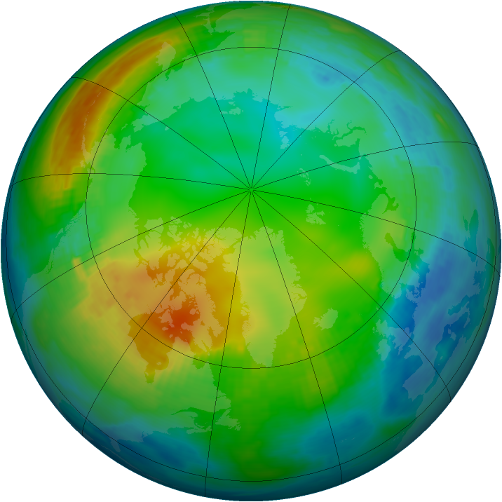 Arctic ozone map for 24 November 1980